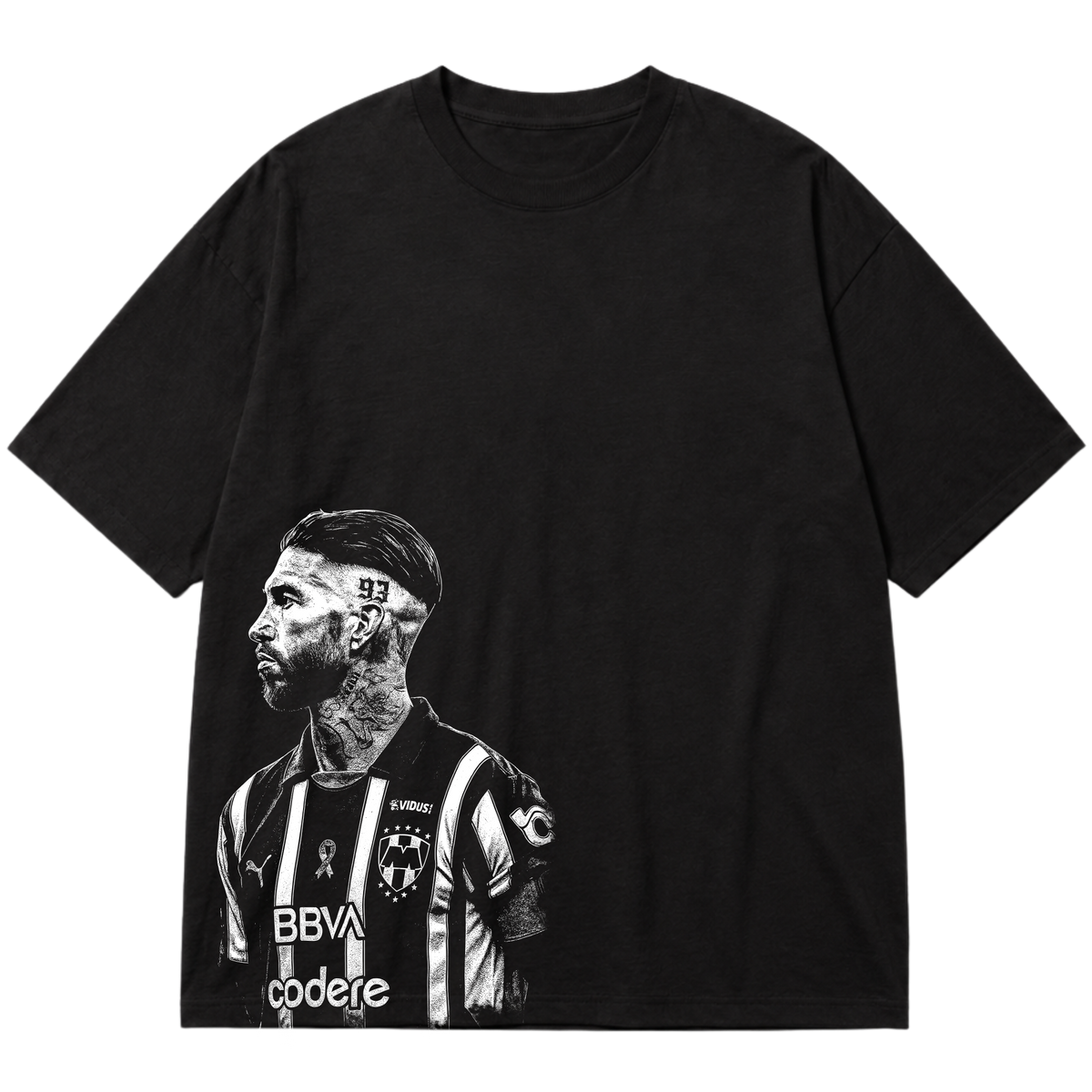 "Ícone dos gramados, eternizado no streetwear." Oversized Premium 96% algodão 4% Elastano