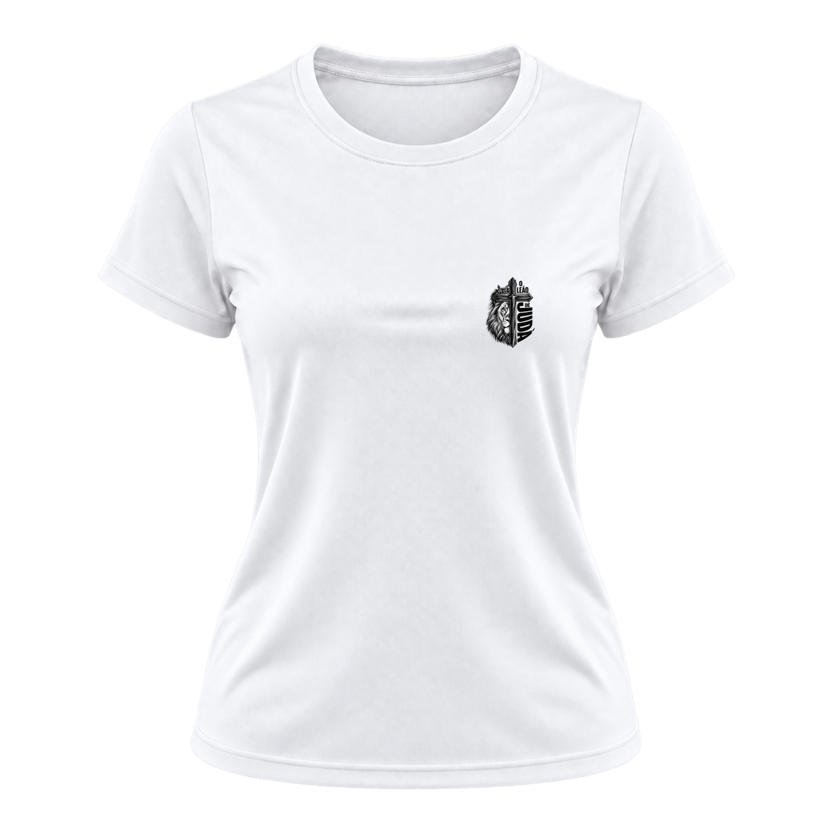 "Camiseta Dryfit Feminina Basic - Leão de Judá" Camiseta Dryfit Feminina Basic