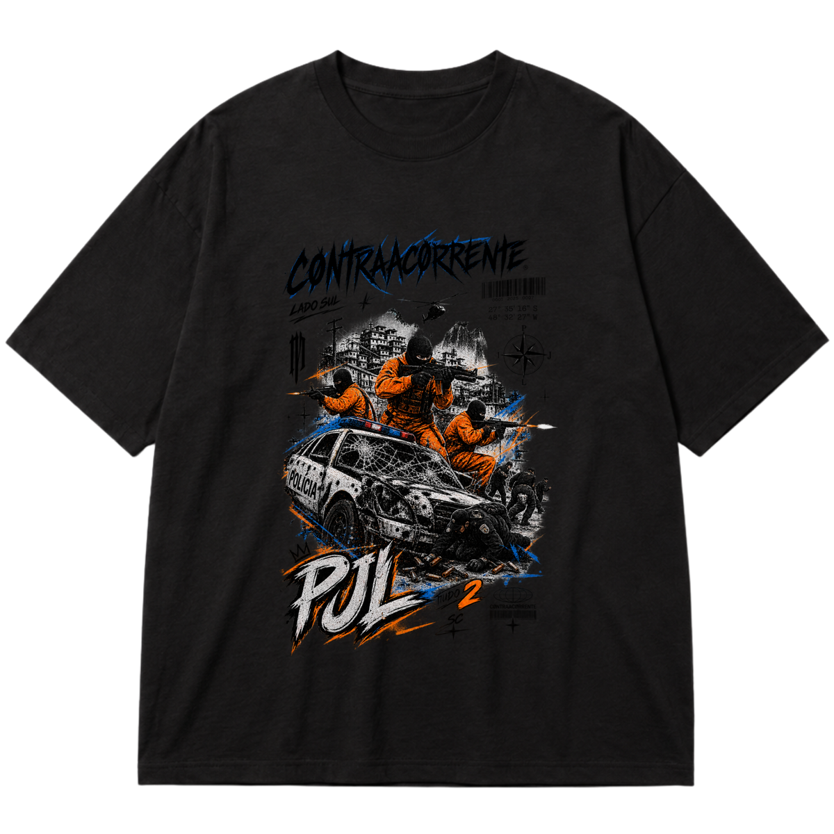 "Oversized Cotton #018 - CØNTRAACØRRENTE" Oversized Premium 96% algodão 4% Elastano