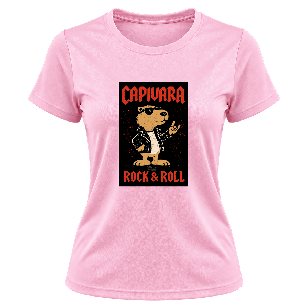"Capivara Rock & Roll DTF" Camiseta Dryfit Feminina Basic