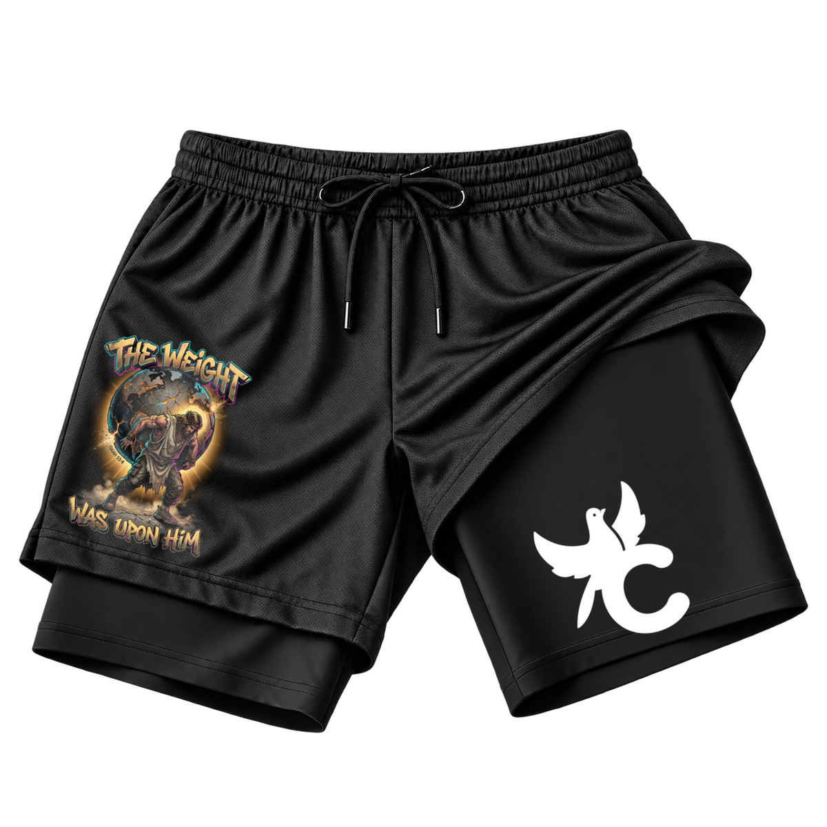 "Produto #016 Short THE WEIGHT WAS UPON HIM" Short 2 em 1