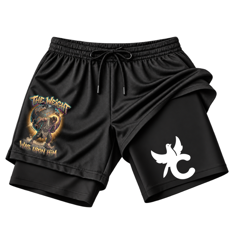 "Produto #016 Short THE WEIGHT WAS UPON HIM" Short 2 em 1
