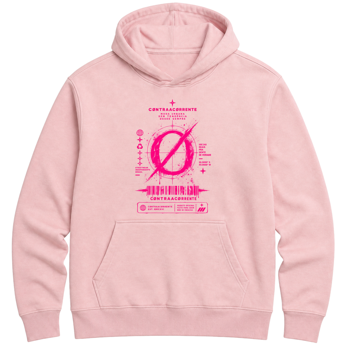 "Canguru c/ Capuz Hoodie Essential #036 - CØNTRAACØRRENTE" Moletom Premium