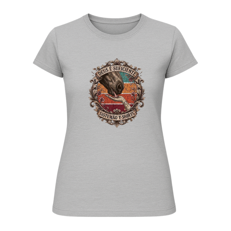 "Estampa DEUS É O SUFICIENTE" Blusa Baby Look