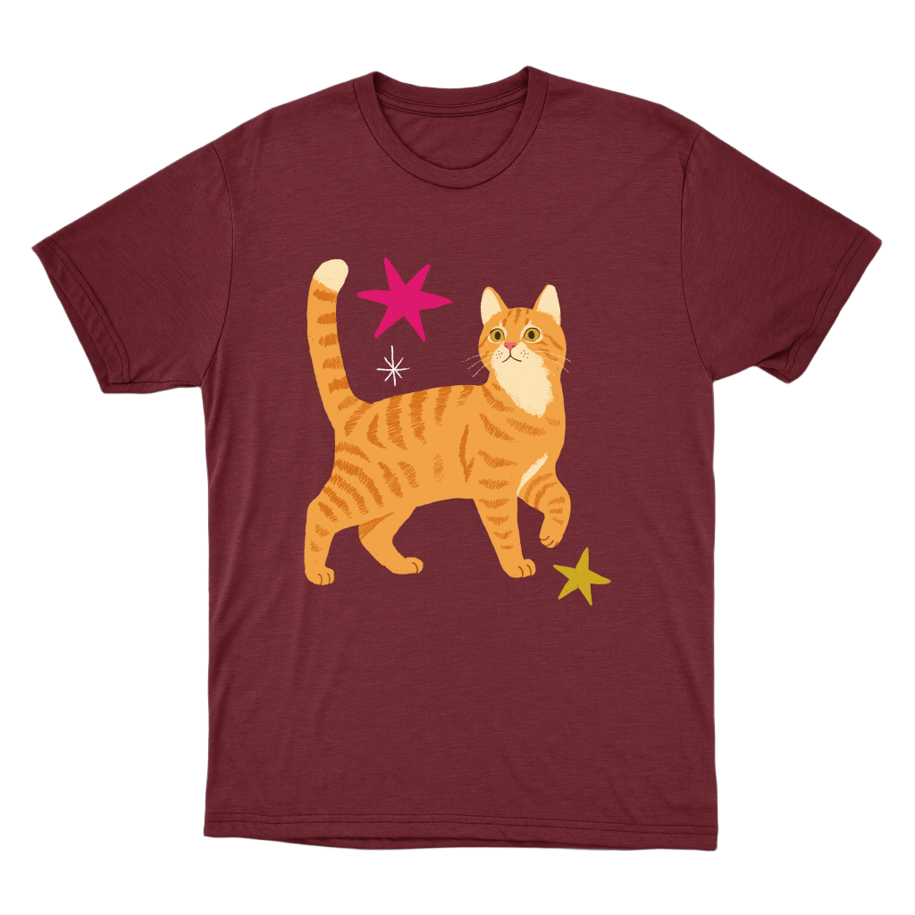 "Gato amarelo" Camiseta Básica Unissex