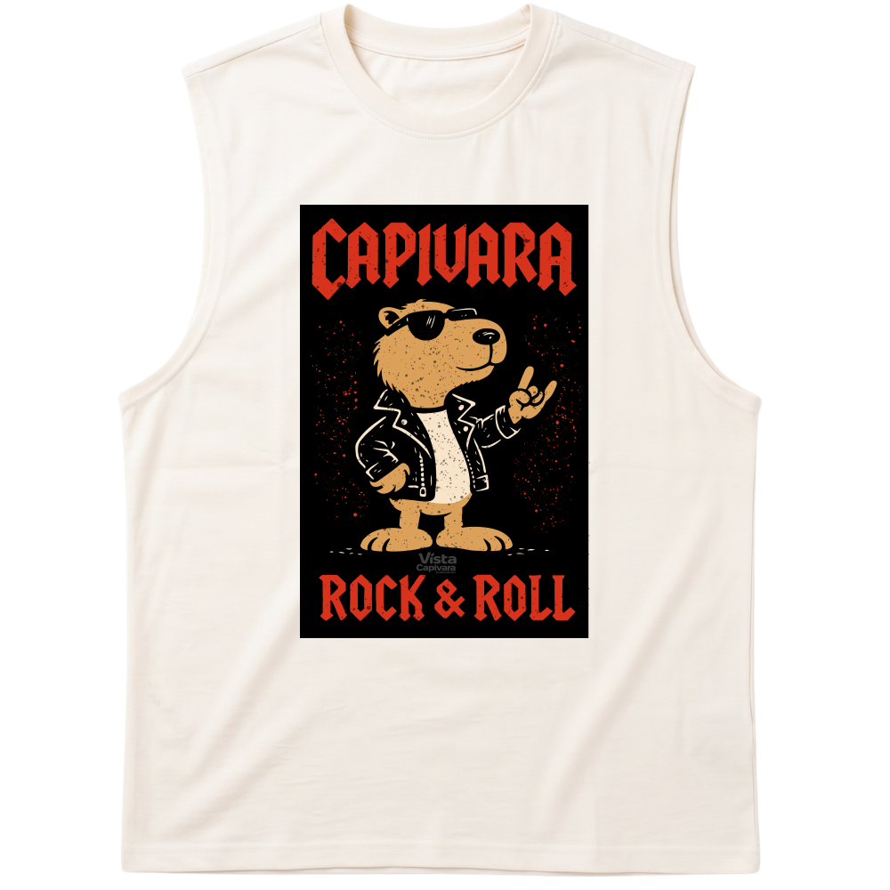 "Capivara Rock & Roll DTF" Tank Top Machão Suedine