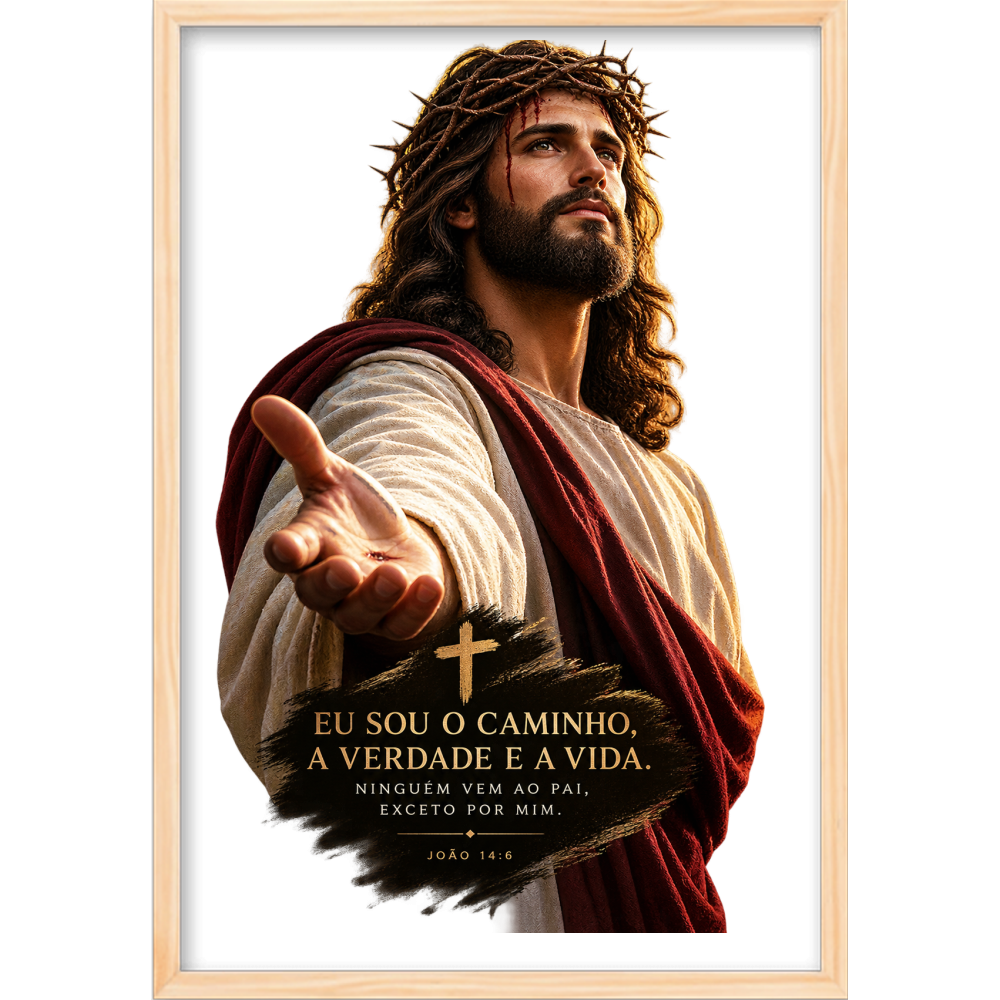 "JESUS" Quadro caixa sem vidro acrílico