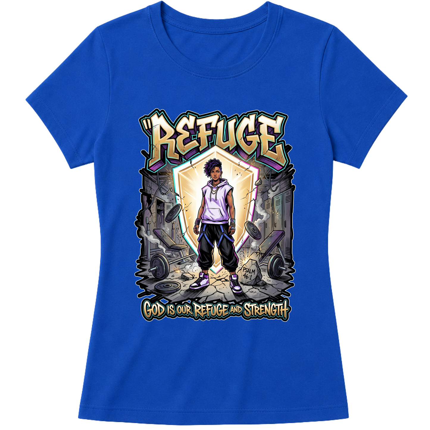 "Produto #010 Baby look REFUGE GOD" Blusa Baby Look