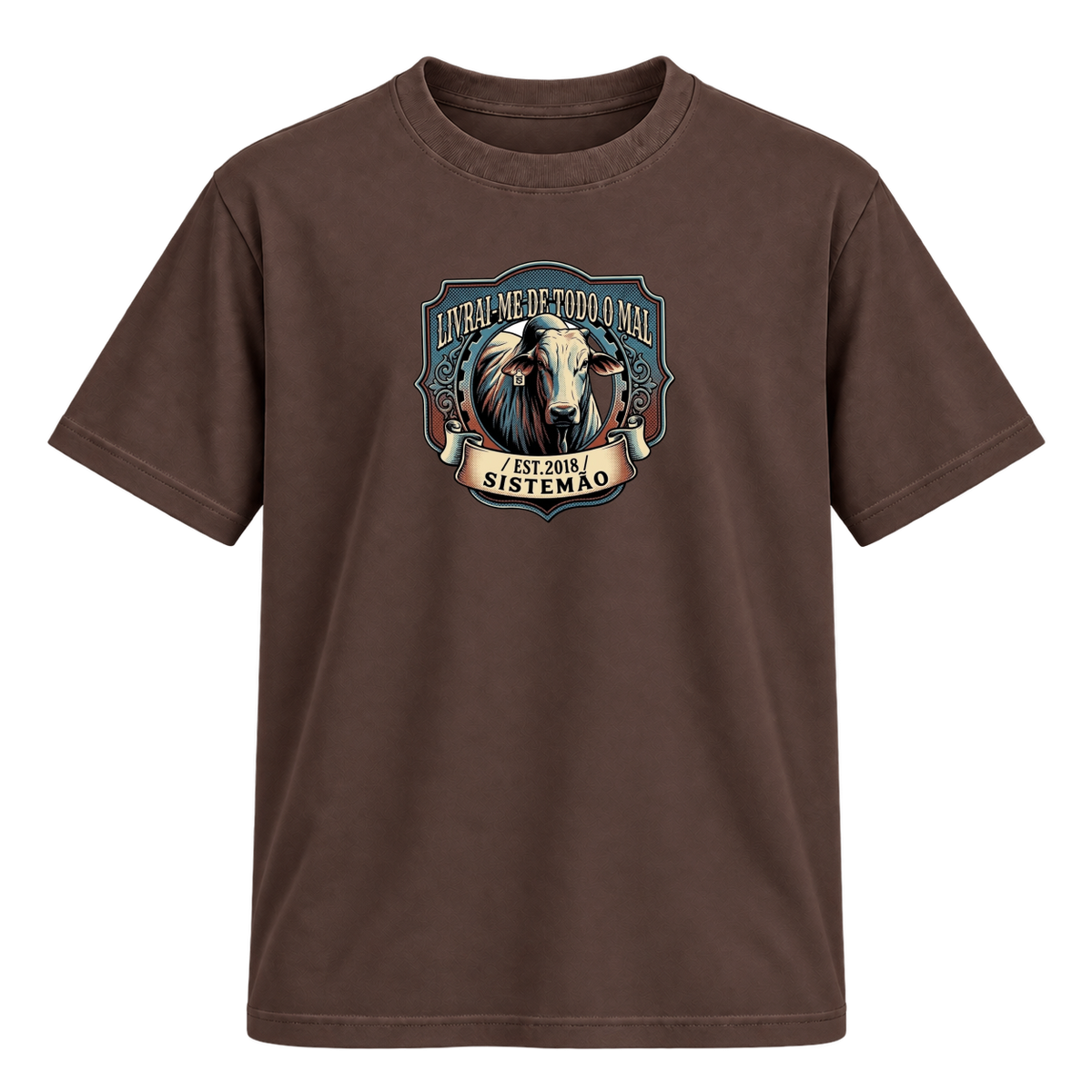 "Estampa/LIVRAI-ME" Camiseta Regular Suedine