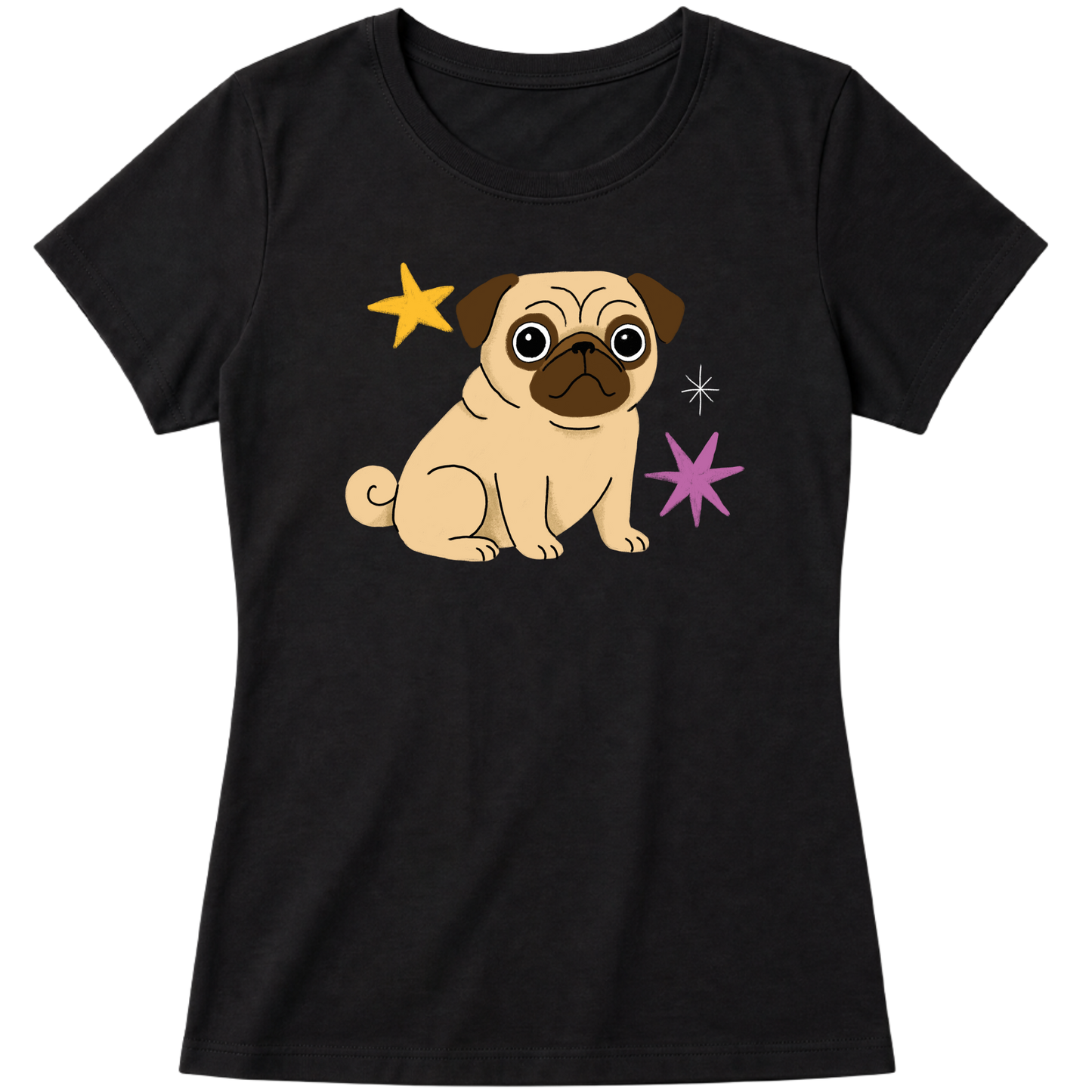"Pug" Blusa Baby Look