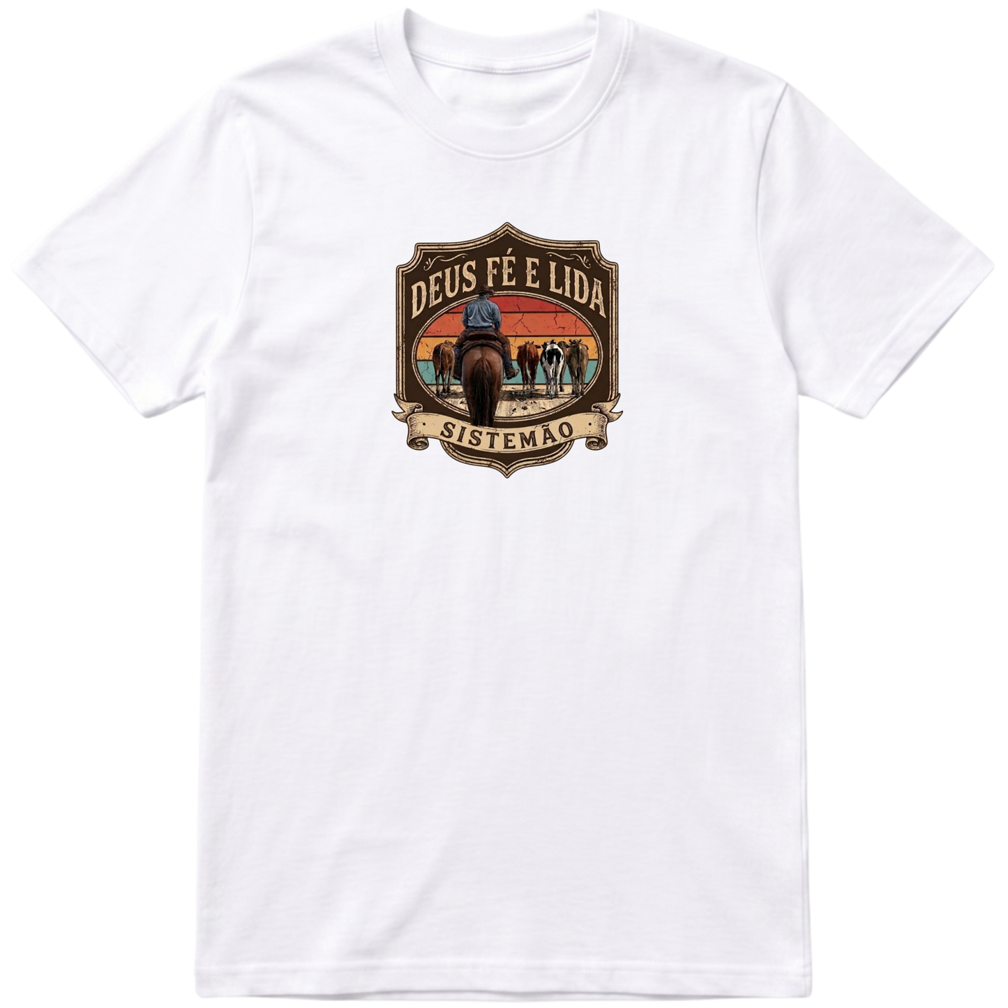 "Estampa DEUS FÉ E LIDA" Camiseta regular básica