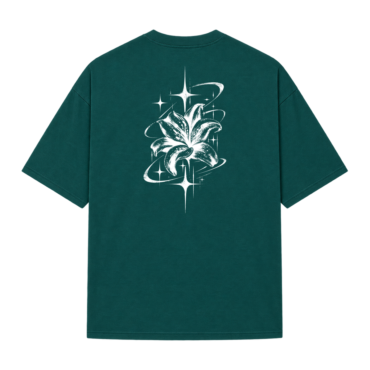 "Camiseta Oversized Suedine Cyber Flower" Camiseta Oversized Suedine 220g