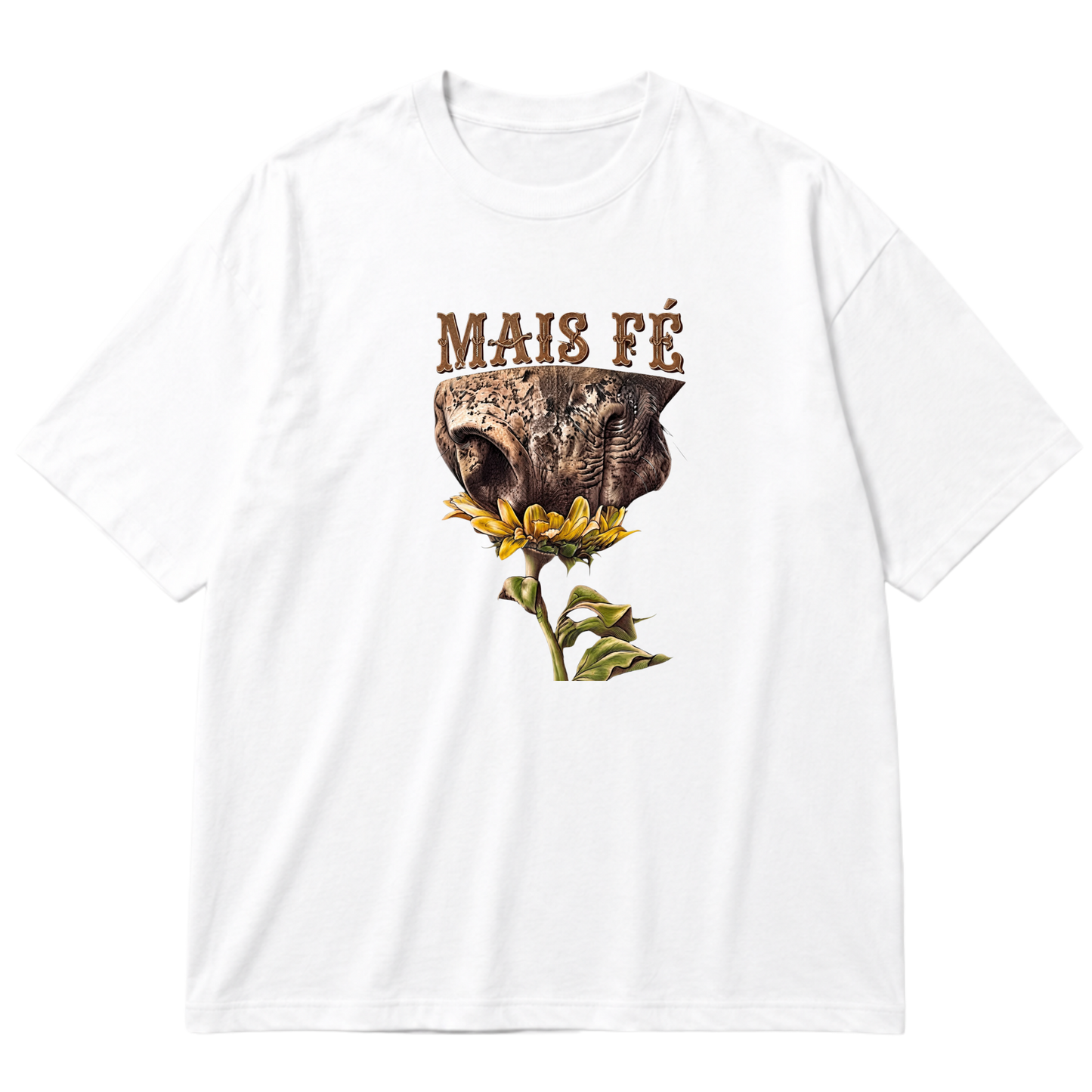 "Oversized MAIS FÉ" Oversized Premium 96% algodão 4% Elastano