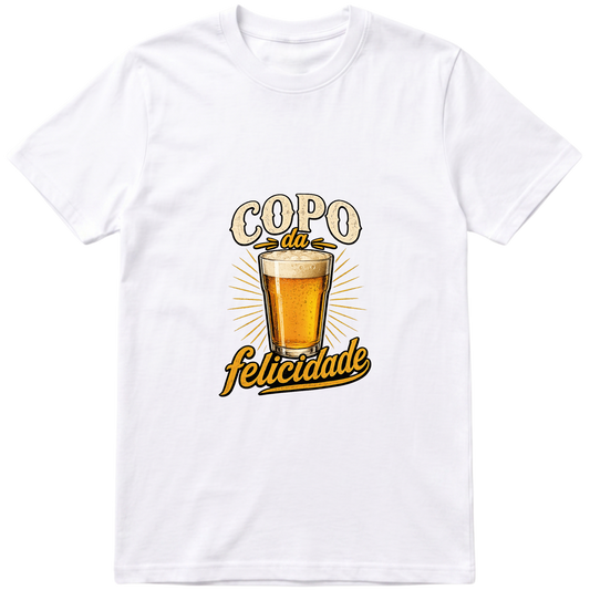 "Copo da Felicidade" Camiseta regular básica
