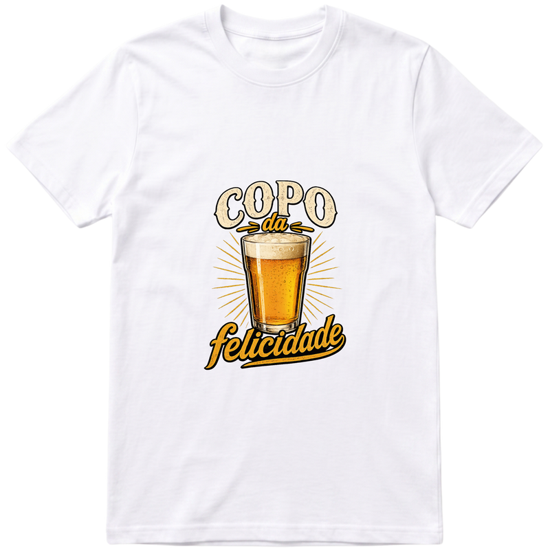 "Copo da Felicidade" Camiseta regular básica