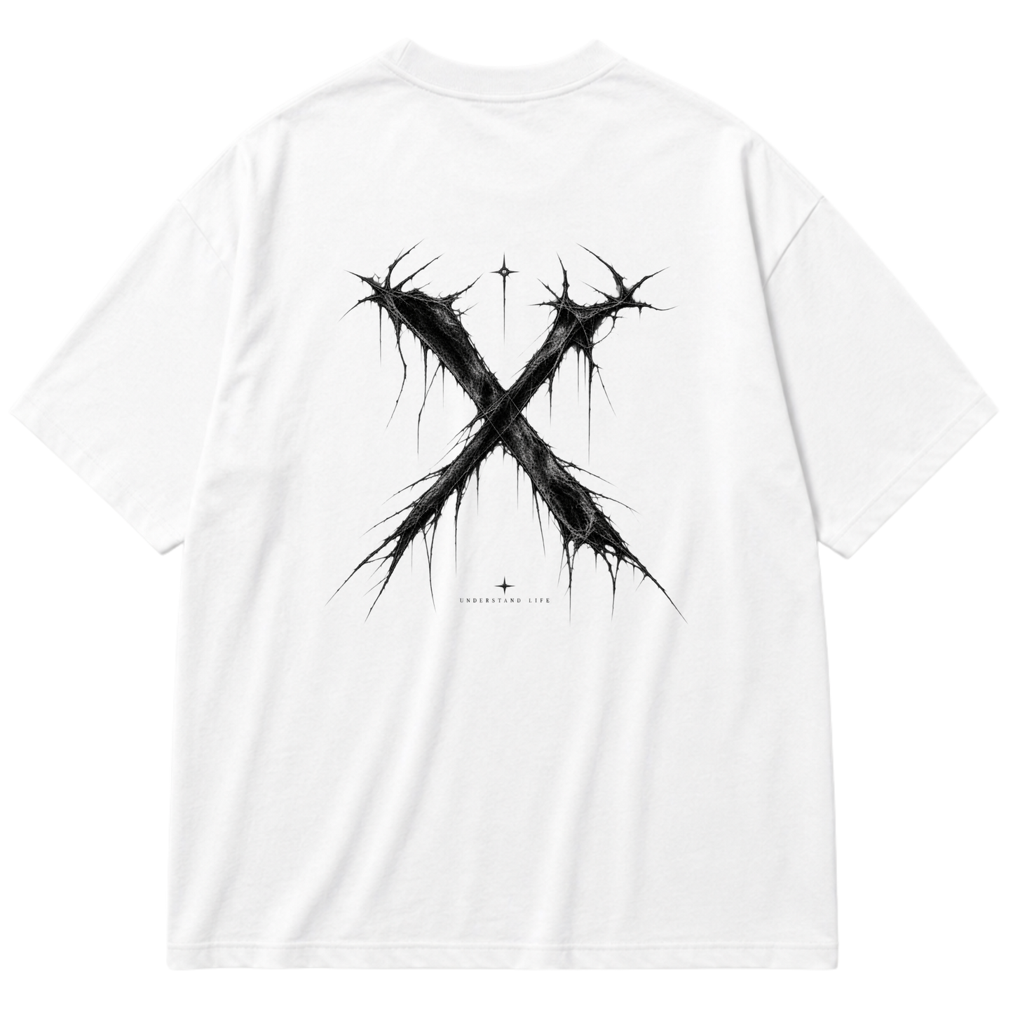 "Camiseta Oversized Cotton “X” — Signature Drop" Oversized Premium 96% algodão 4% Elastano