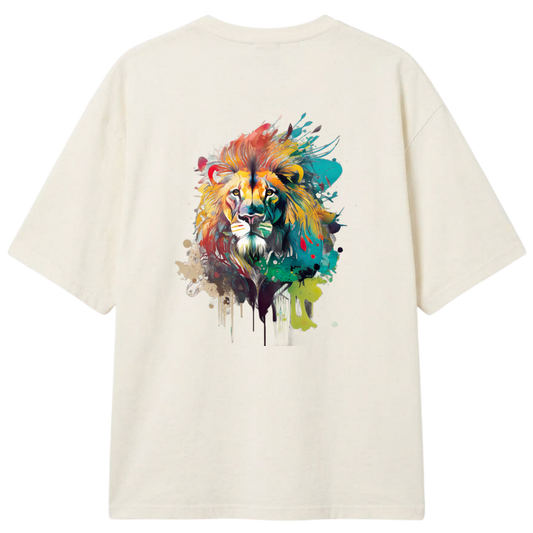 "Camiseta Oversized Classic DripEdit Leão" Camiseta Oversized Classic