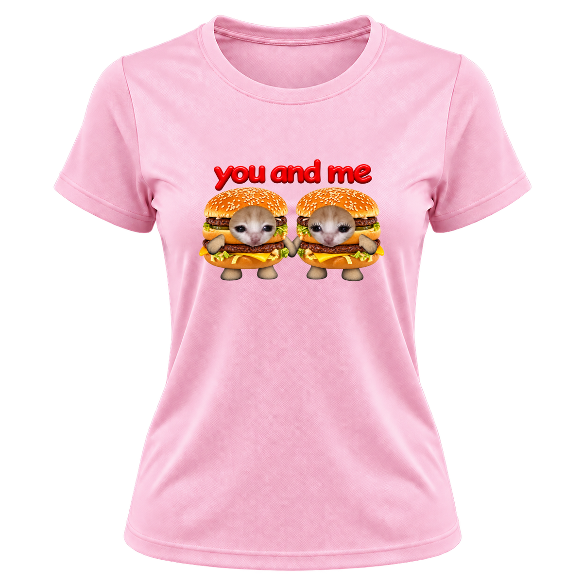 "Camiseta You &me gatinhos sanduíche" Camiseta Dryfit Feminina Basic