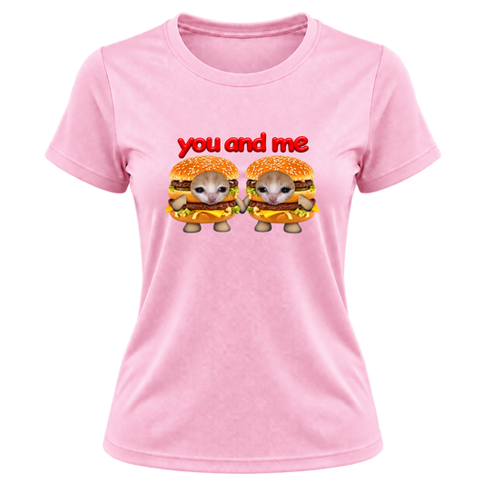 "Camiseta You &me gatinhos sanduíche" Camiseta Dryfit Feminina Basic