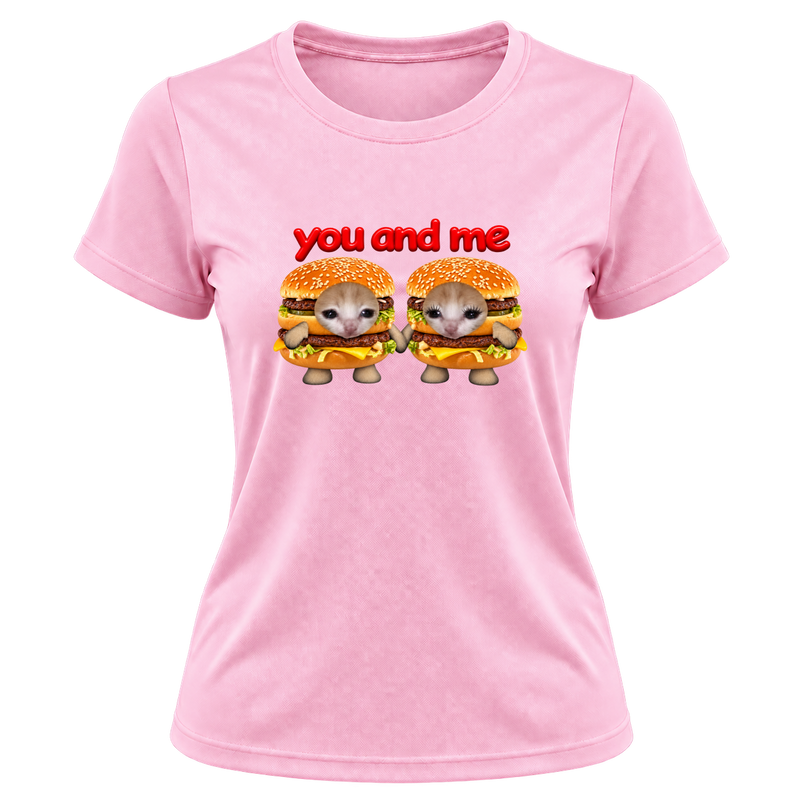 "Camiseta You &me gatinhos sanduíche" Camiseta Dryfit Feminina Basic