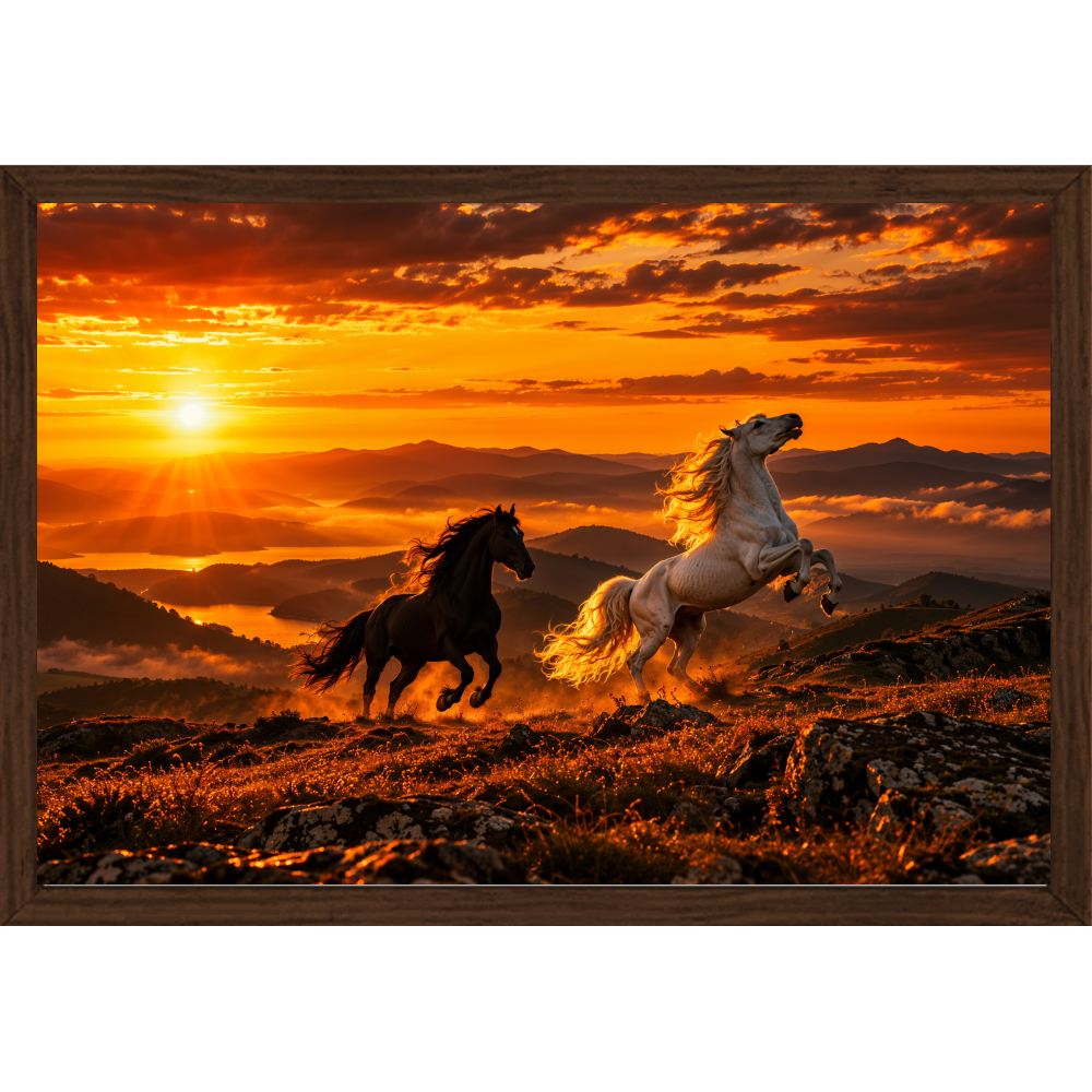 "Por do Sol" Quadro tradicional sem vidro acrílico