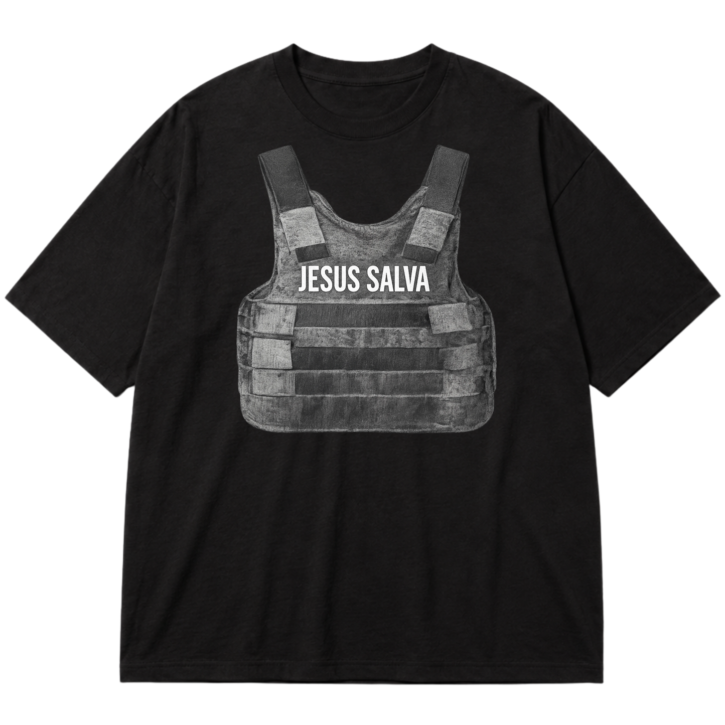 "JESUS SALVA Colete" Oversized Premium 96% algodão 4% Elastano