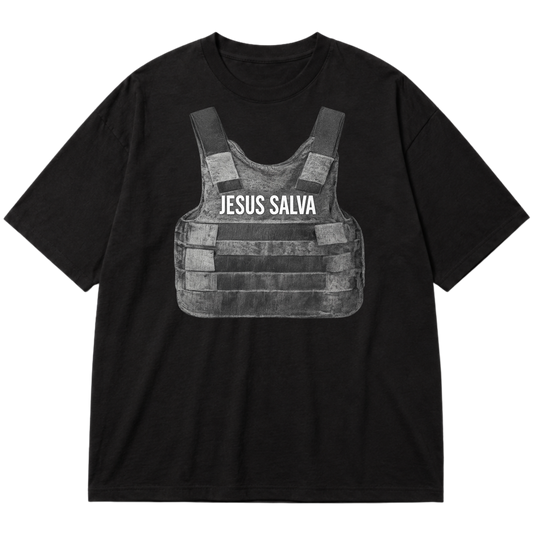 "JESUS SALVA Colete" Oversized Premium 96% algodão 4% Elastano