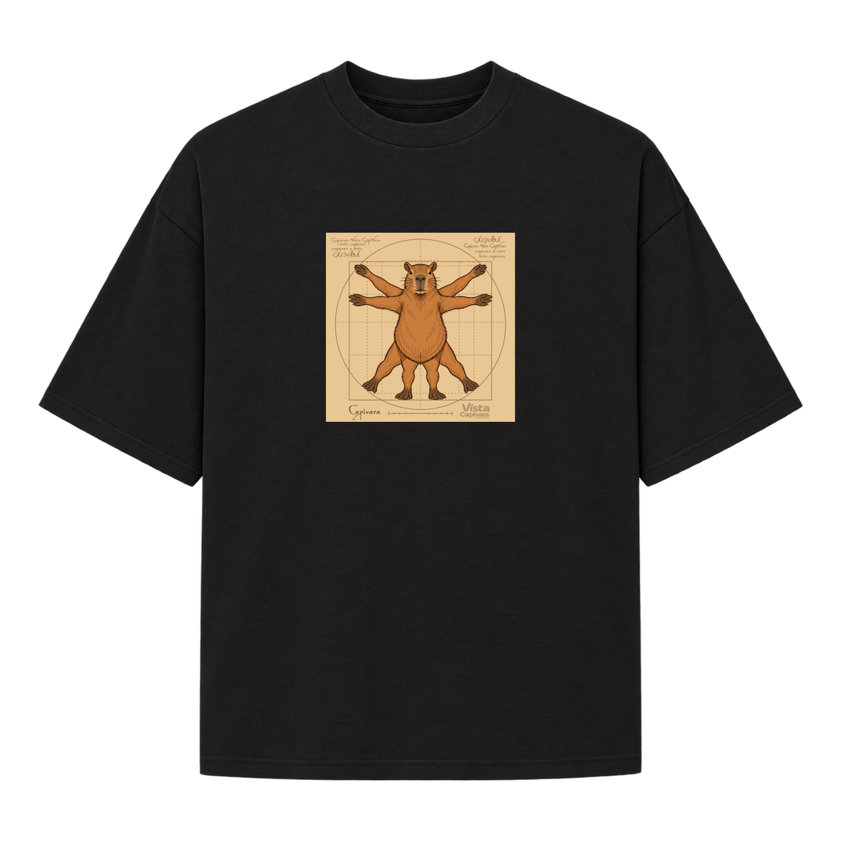 "Capivara Vitruviana DTG" Camiseta Oversized Suedine 220g