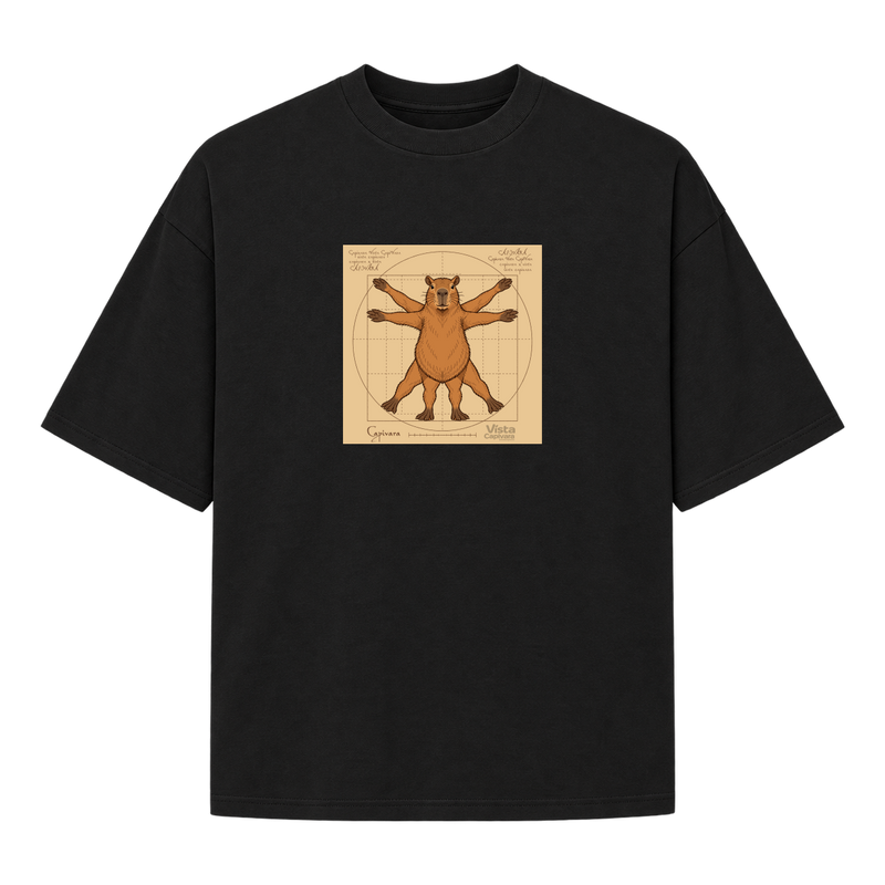 "Capivara Vitruviana DTG" Camiseta Oversized Suedine 220g