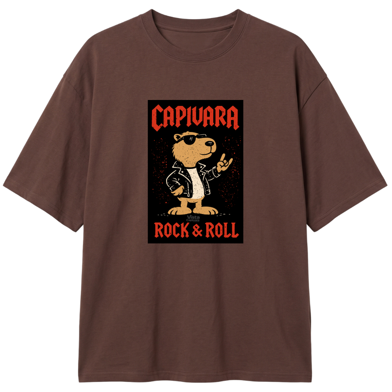 "Capivara Rock & Roll  DTG" Camiseta Oversized Classic