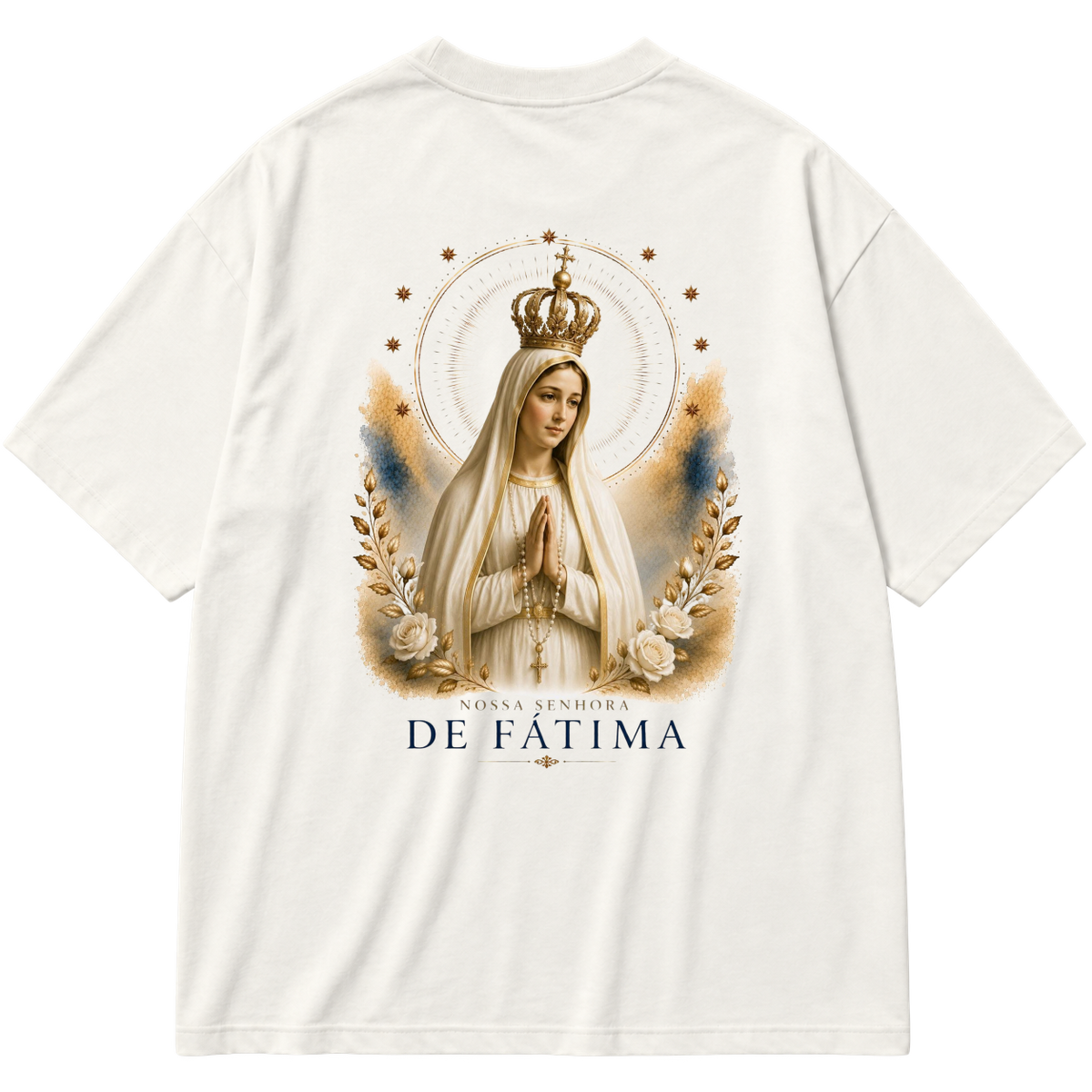 "Nossa Senhora de Fátima" Oversized Premium 96% algodão 4% Elastano