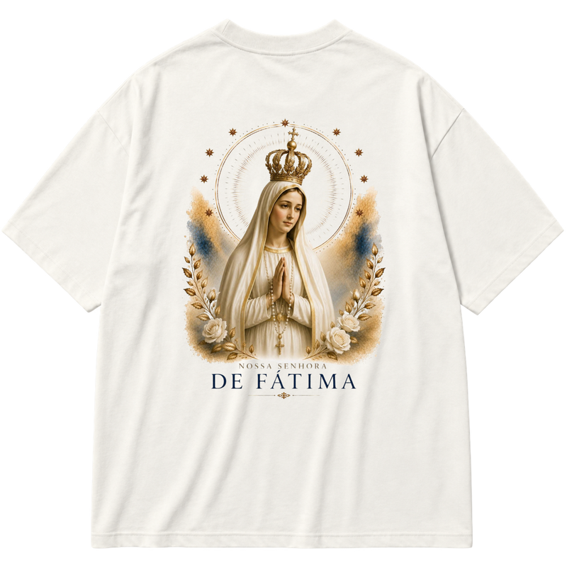 "Nossa Senhora de Fátima" Oversized Premium 96% algodão 4% Elastano