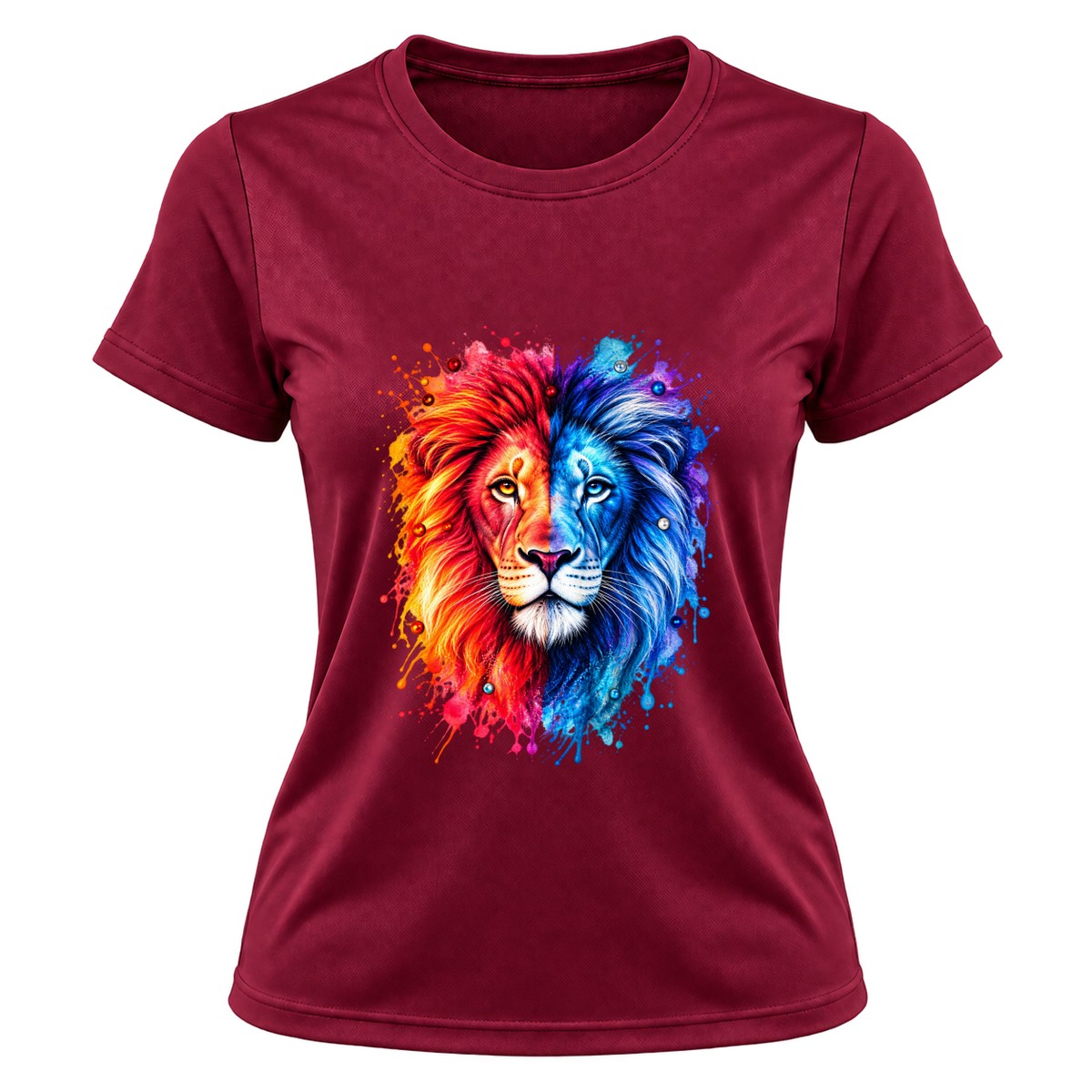 "Leão Elemental — Fire & Ice" Camiseta Dryfit Feminina Basic