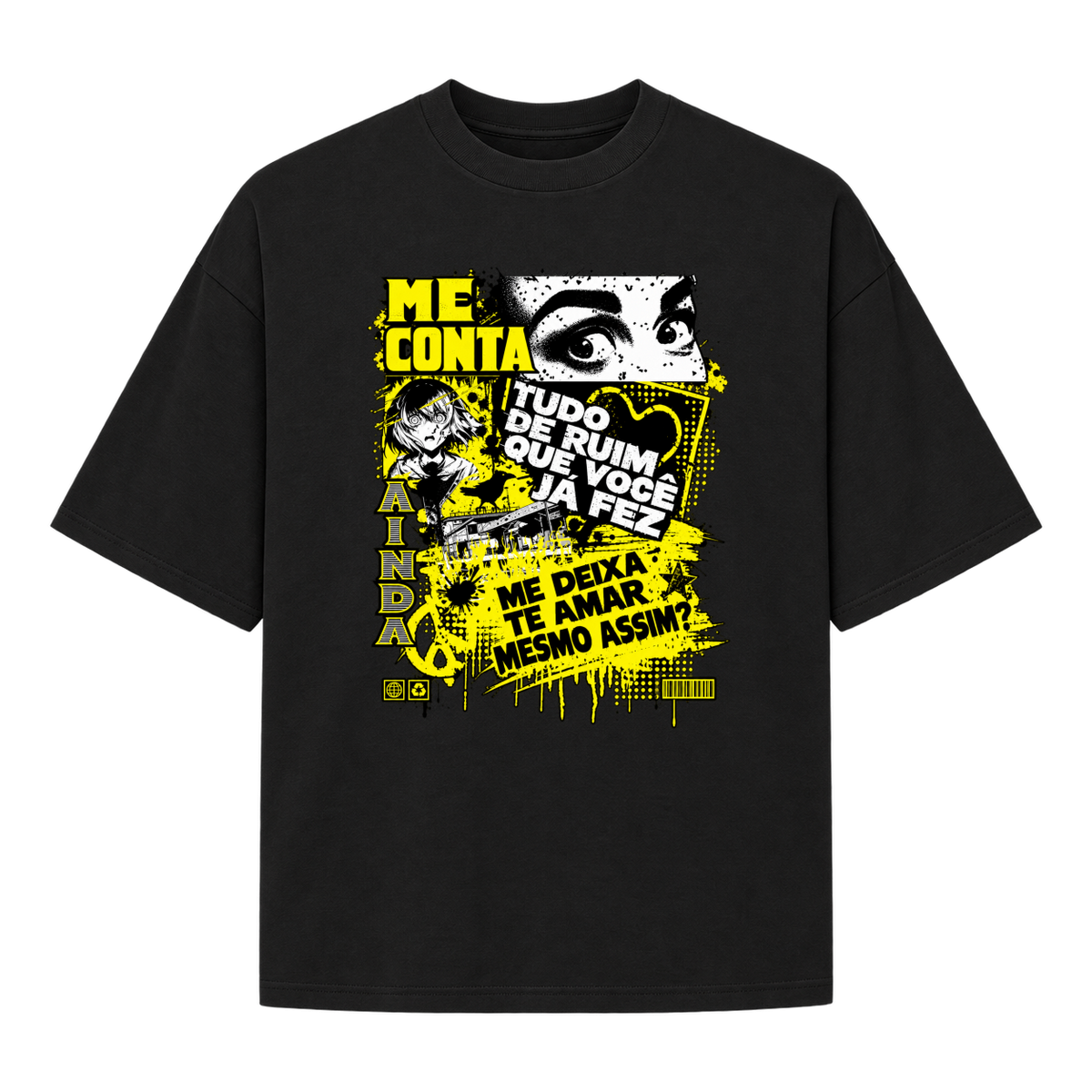 "Me Conta..." Camiseta Oversized Suedine 220g