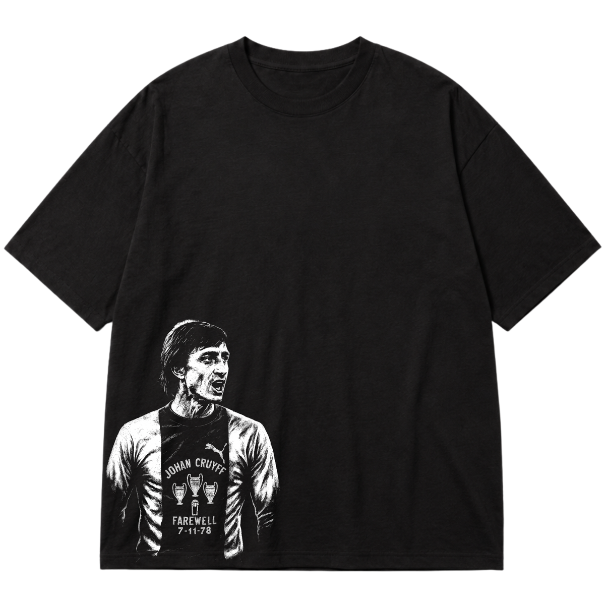 "Ícone dos gramados, eternizado no streetwear." Oversized Premium 96% algodão 4% Elastano
