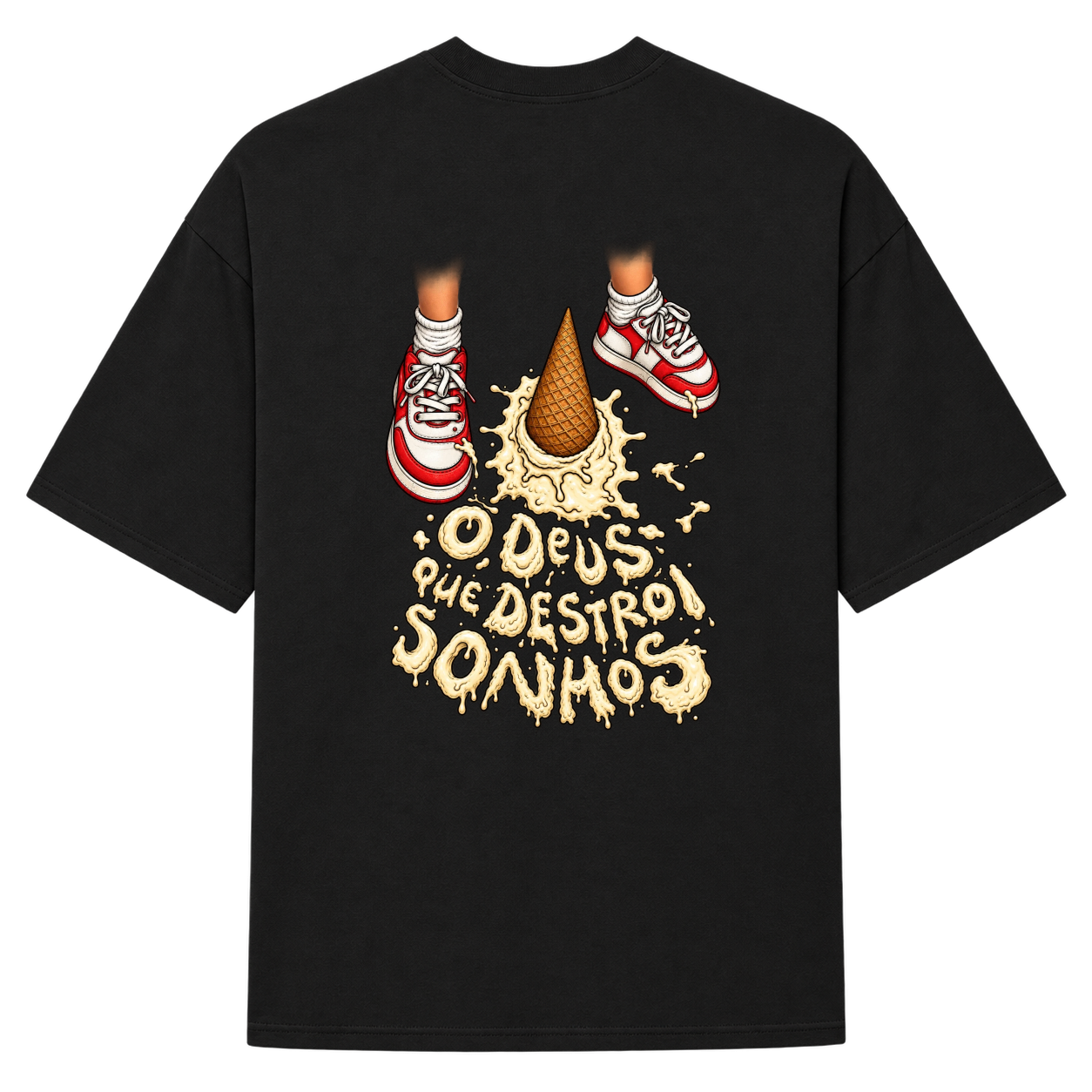 "02# FENDS -- O DEUS QUE DESTRÓI SONHOS (OVERSUZED)" Camiseta Oversized Suedine 220g