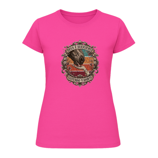 "Estampa DEUS É O SUFICIENTE" Blusa Baby Look