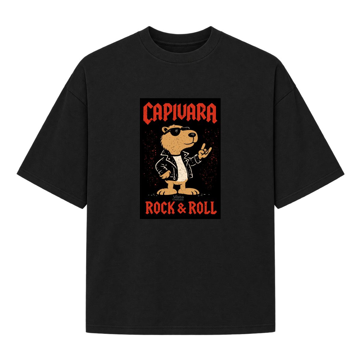 "Capivara Rock & Roll DTF" Camiseta Oversized Suedine 220g