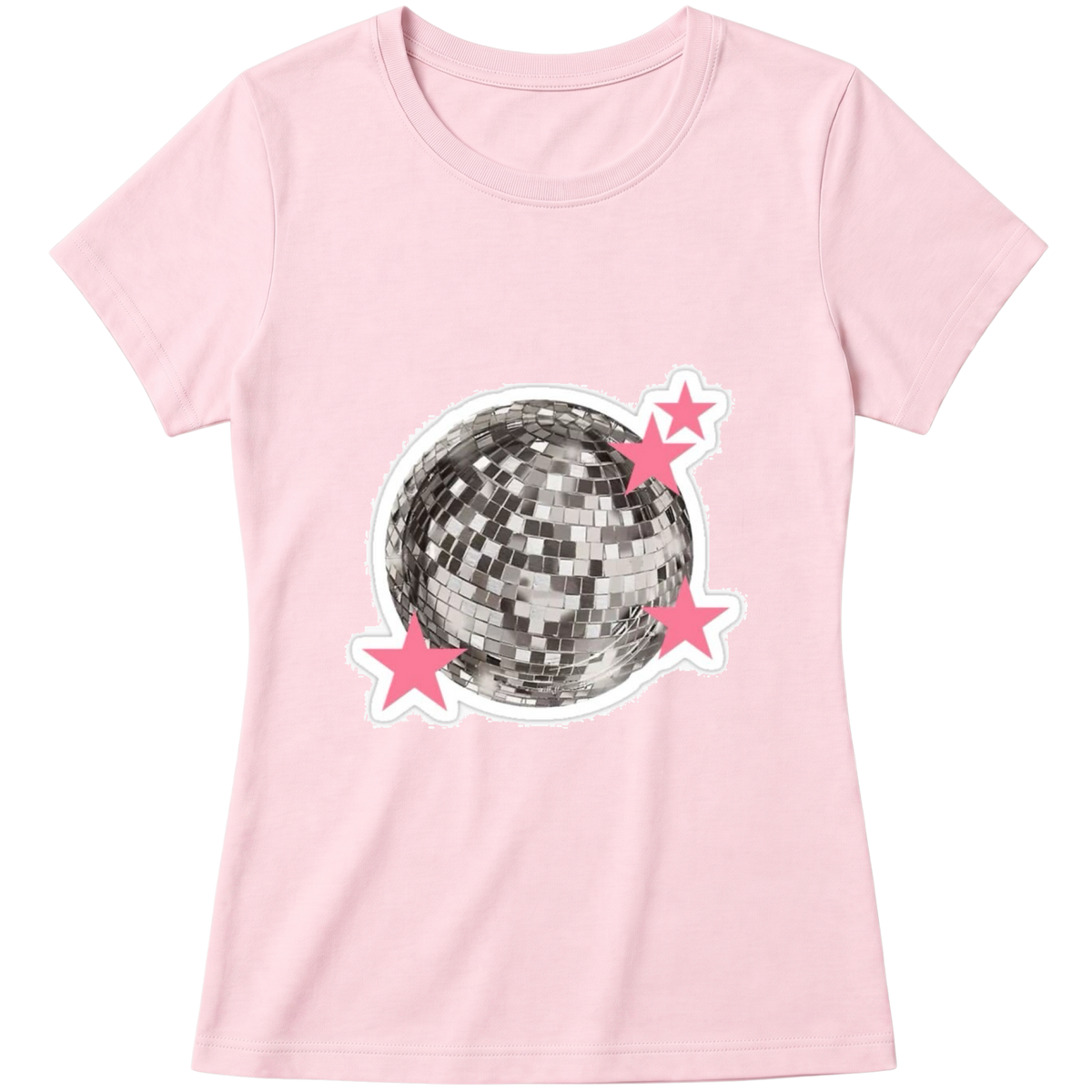 "Baby Look Pinky Disco" Blusa Baby Look