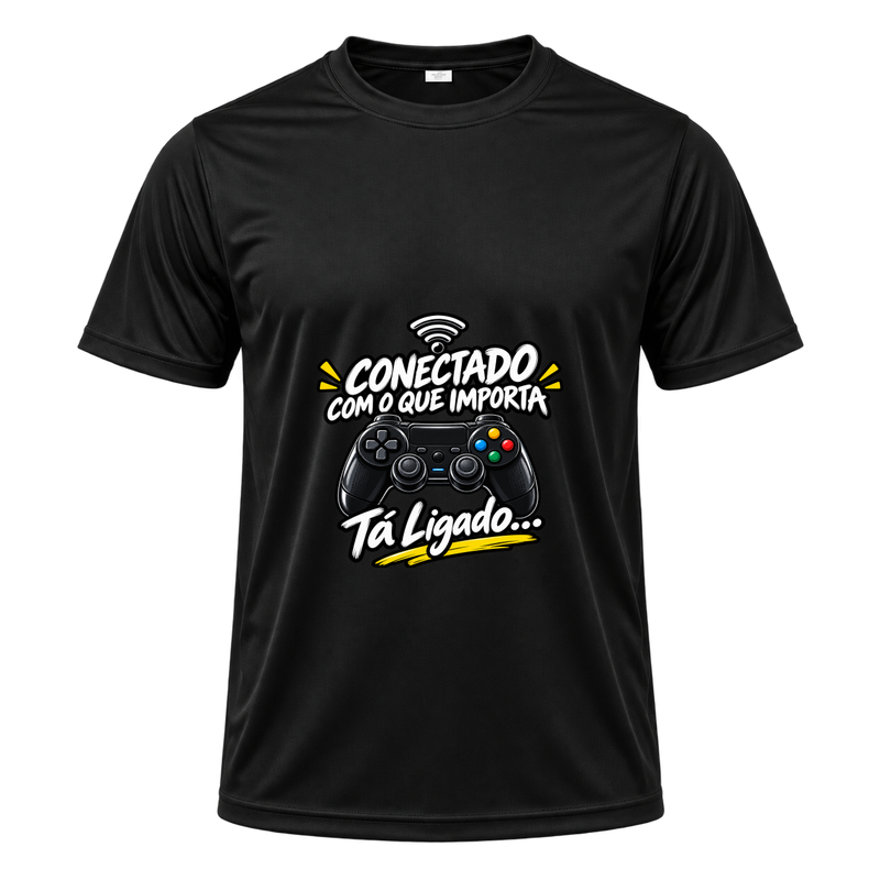 "Camiseta Masc. Conectado" Camiseta Dryfit Masculina Basic