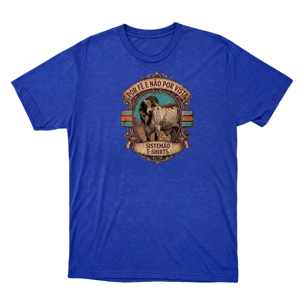 "Estampa POR FÉ NÃO POR VISTA" Camiseta Básica Unissex