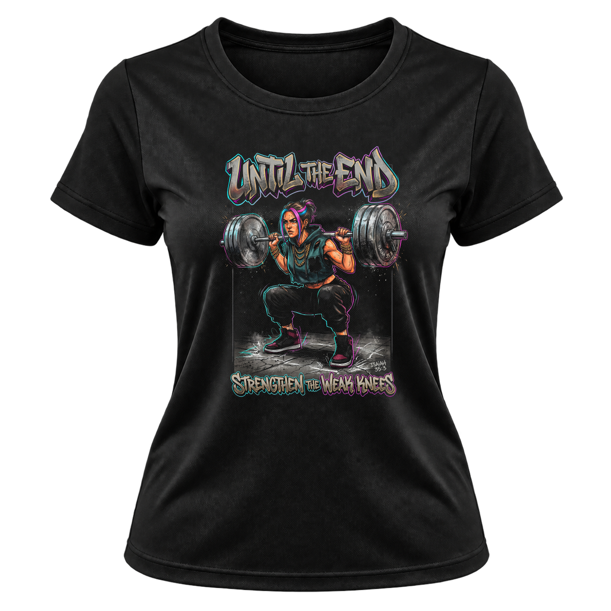 "Produto #019  Camisa Feminina: UNTIL THE END STRENGTHEN THE WEAK KNEES" Camiseta Dryfit Feminina Basic