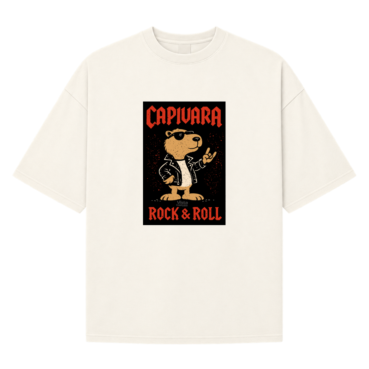 "Capivara Rock & Roll  DTG" Camiseta Oversized Suedine 220g