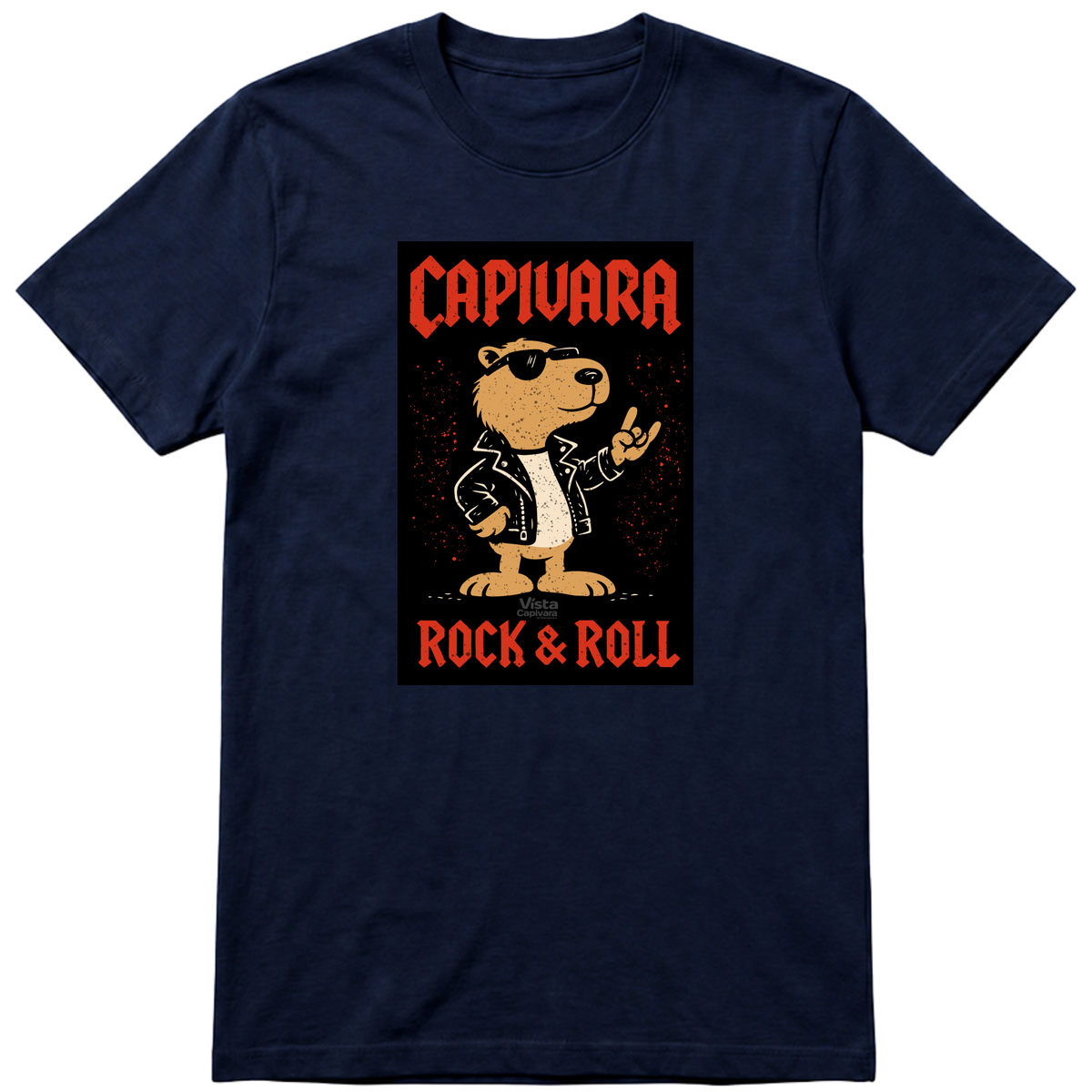 "Capivara Rock & Roll DTF" Camiseta Premium Unissex Bunker Studios