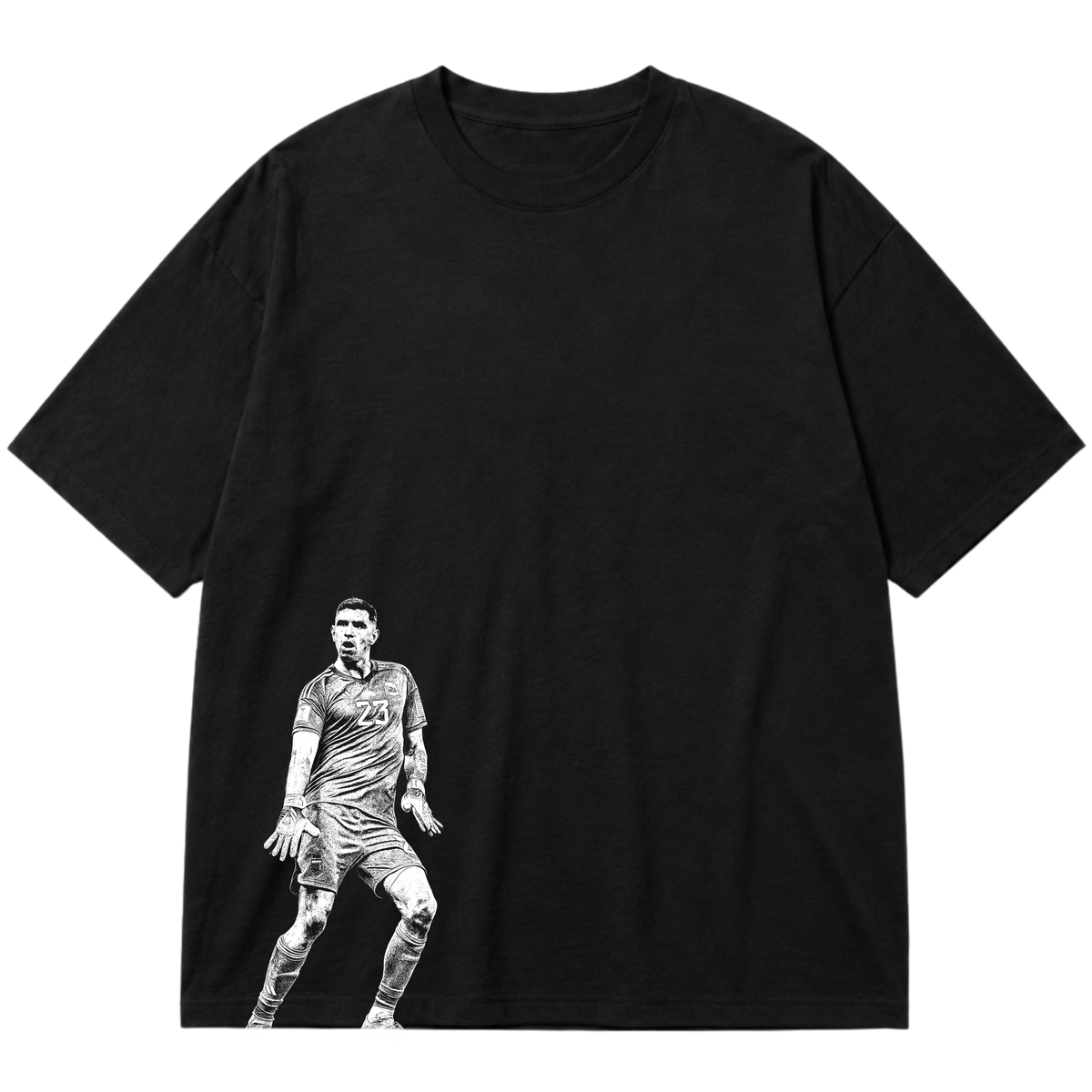 "Ícone dos gramados, eternizado no streetwear." Oversized Premium 96% algodão 4% Elastano