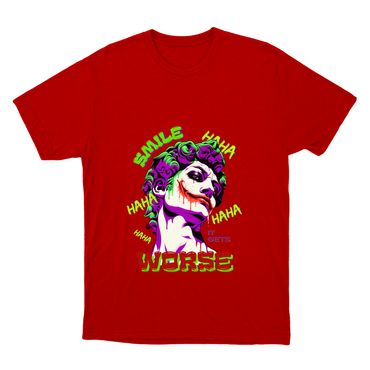 "Camiseta SMILE IT GETS WORSE - Coringa" Camiseta Básica Unissex