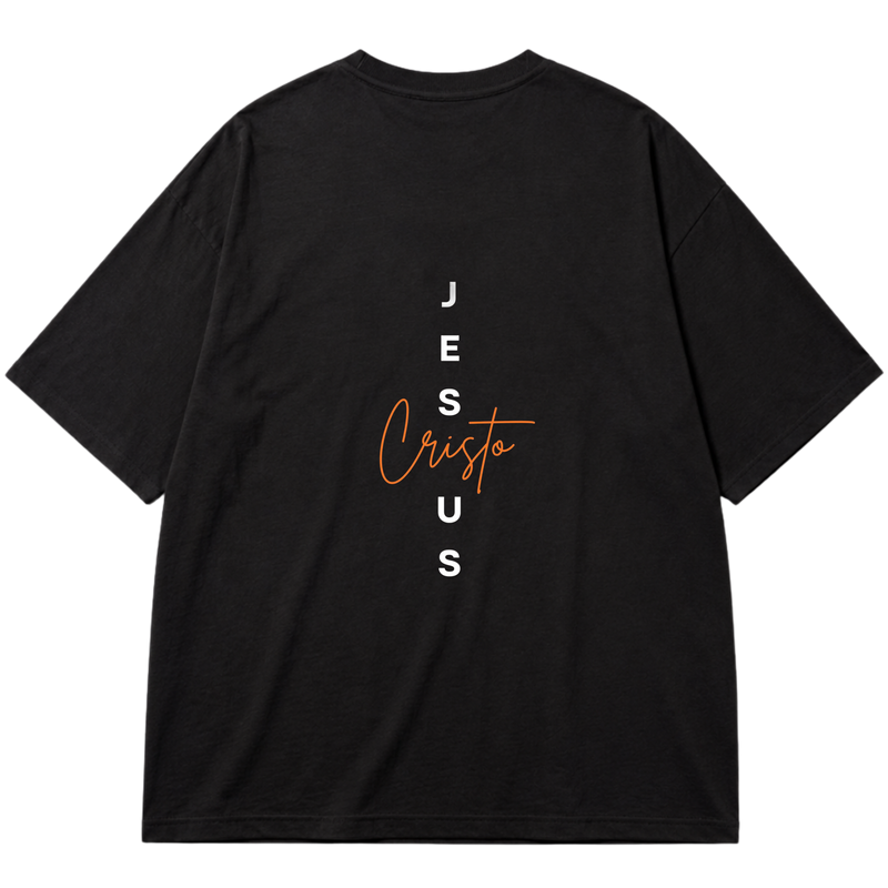 "Camiseta Oversized Cotton Jesus Cristo" Oversized Premium 96% algodão 4% Elastano