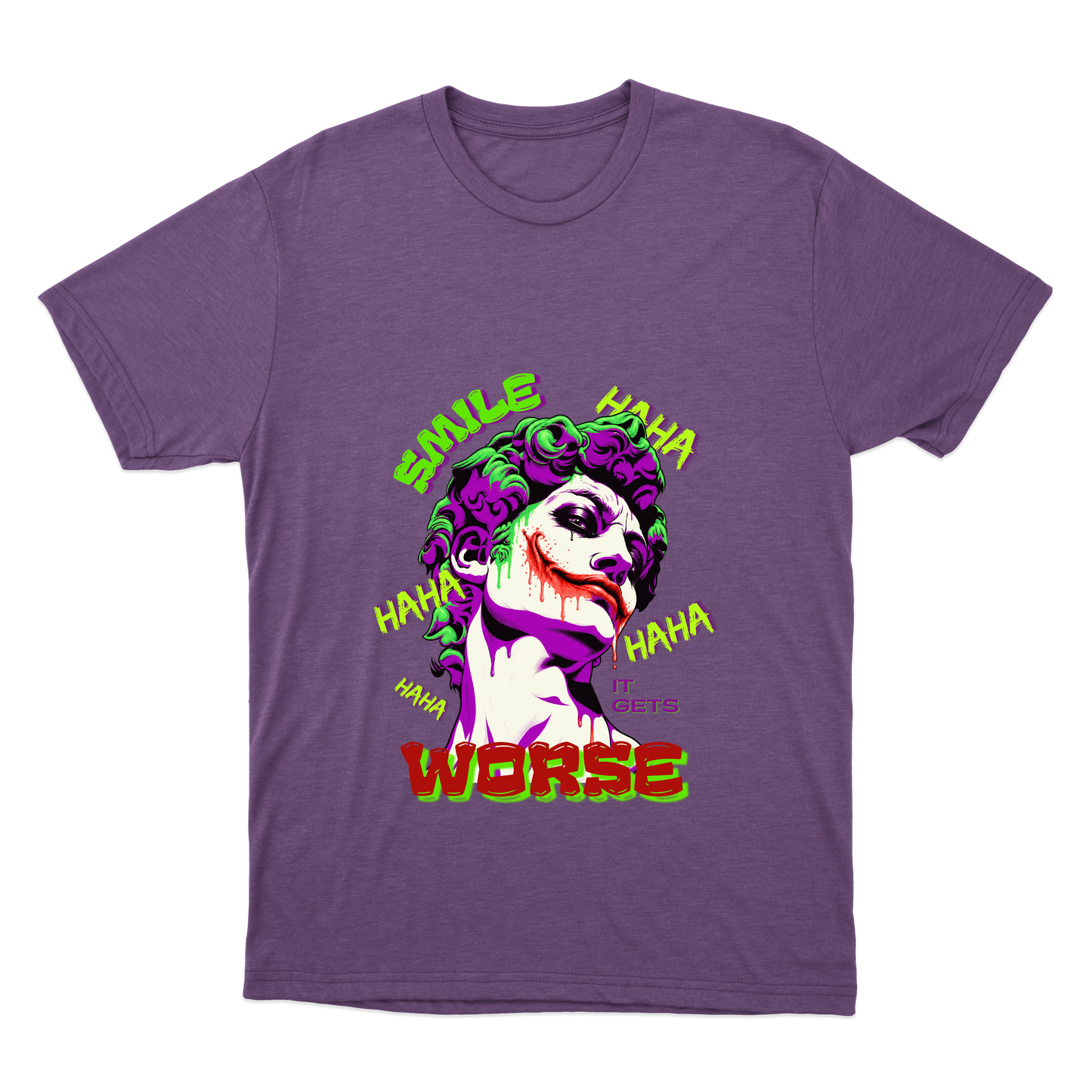 "Camiseta SMILE IT GETS WORSE - Coringa" Camiseta Básica Unissex