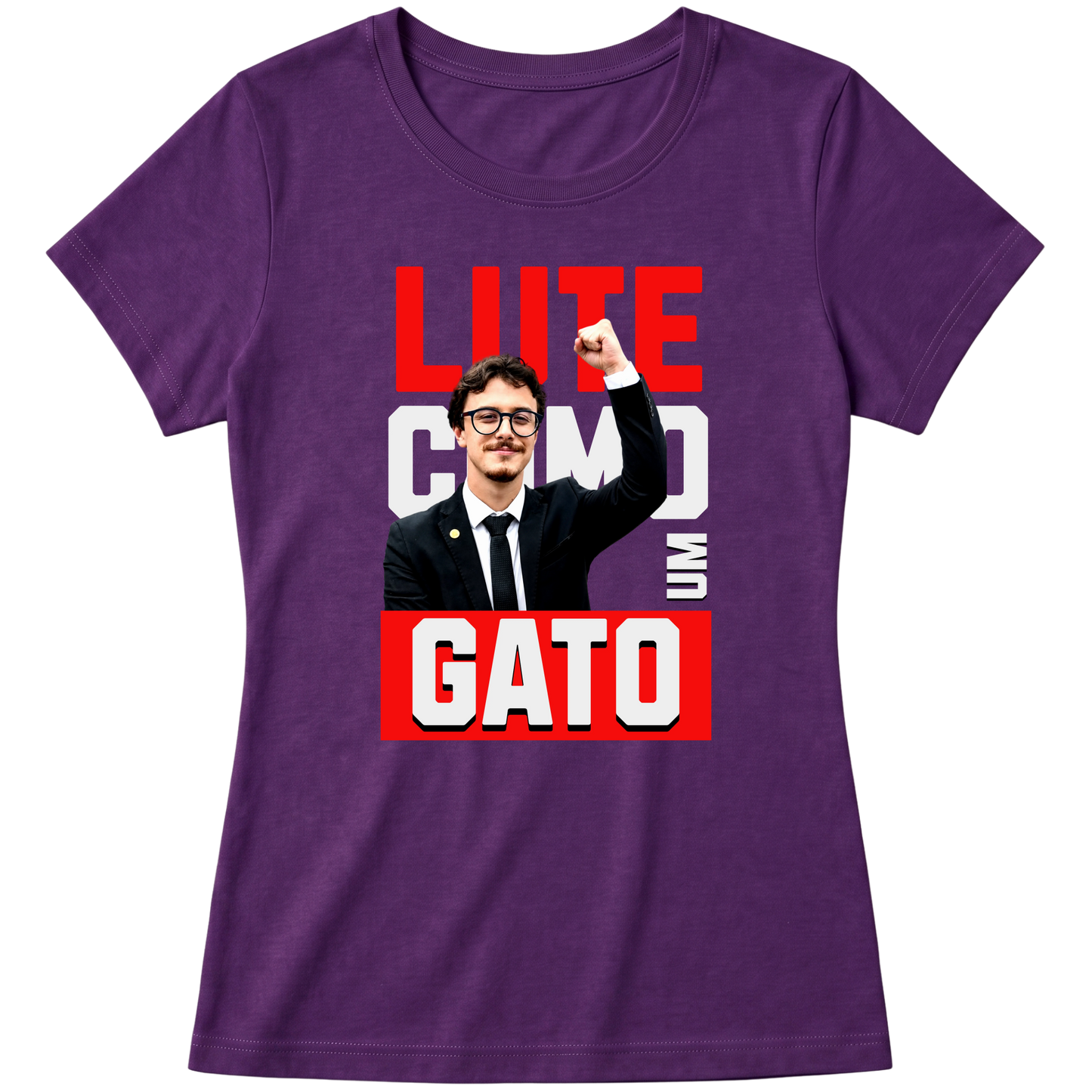 "Cortez Lute Como um Gato Babylook" Blusa Baby Look