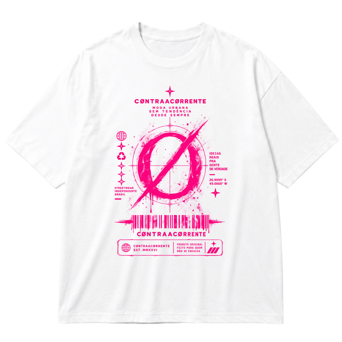 "Oversized Cotton #043 - CØNTRAACØRRENTE" Oversized Premium 96% algodão 4% Elastano